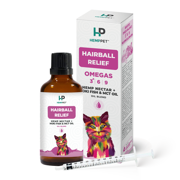 HempPet Hairball Relief Hoki Fish & Nectar & MCT Oil for Cats 100ml