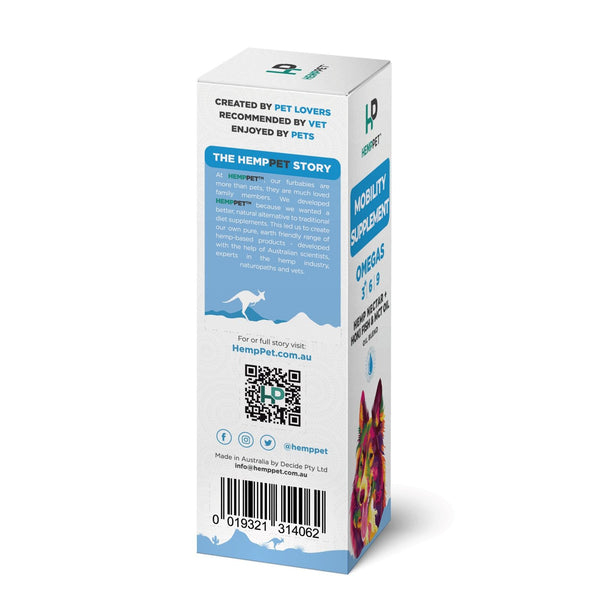 HempPet Mobility Suppliment Hoki Fish & Nectar & MCT Oil for Dogs 100ml