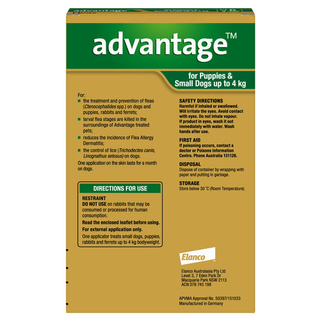 Advantage Small Dog up to 4kg