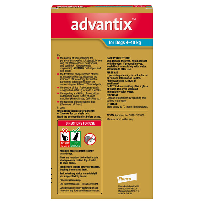 Advantix Medium Dog 4-10kg