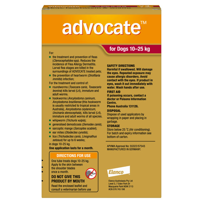 Advocate Red - Large Dog 10-25kg