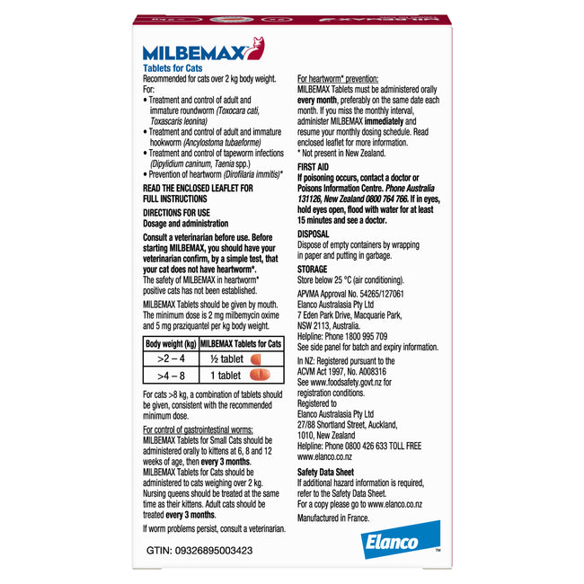 Milbemax - Large Cat 2-8kg