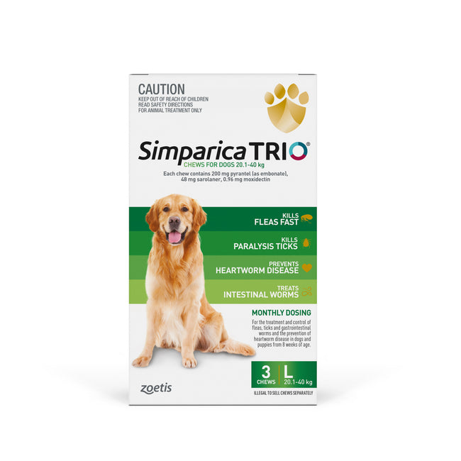 Simparica Trio Large Dog 20.1-40kg