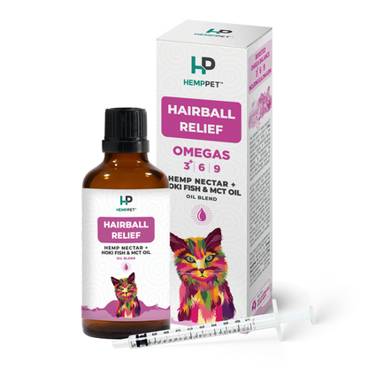 HempPet Hairball Relief Hoki Fish & Nectar & MCT Oil for Cats 100ml