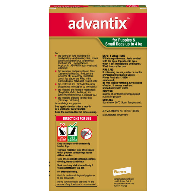 Advantix Small Dog up to 4kg