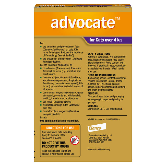 Advocate Purple - Large Cats Over 4kg