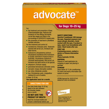Advocate Red - Large Dog 10-25kg