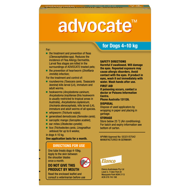 Advocate Blue - Medium Dog 4-10kg