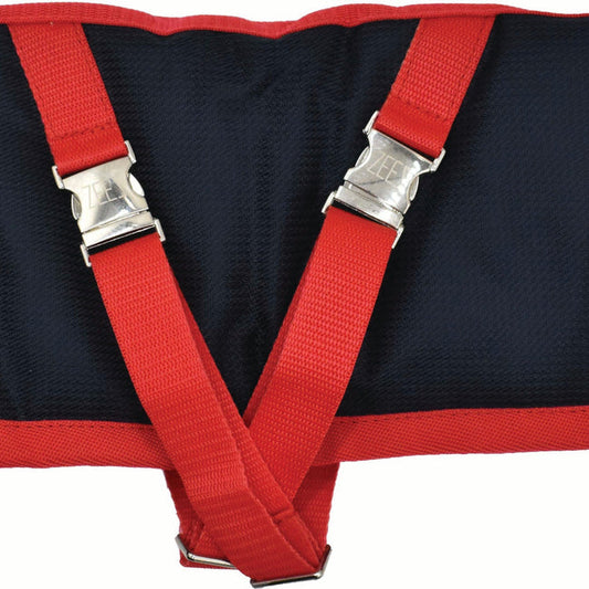 Zeez Supreme Dachshund Coat Navy & Red