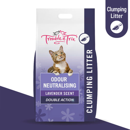 Trouble & Trix Clumping Odour Neutralising Lavender Cat Litter