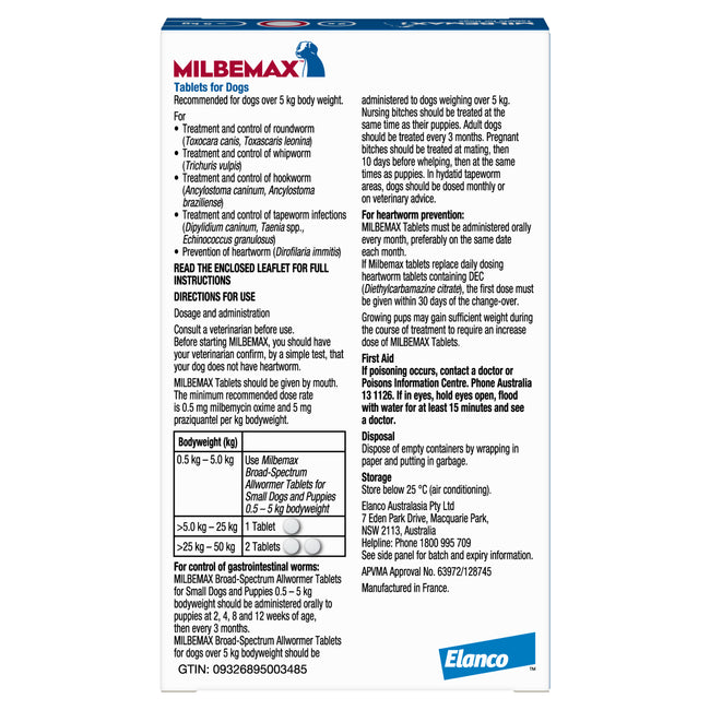 Milbemax Dogs Over 5-25kg