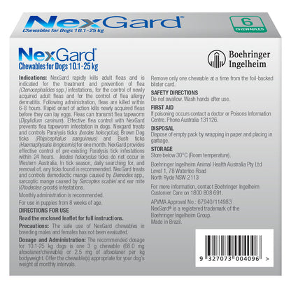 Nexgard Medium Dog 10.1-25kg