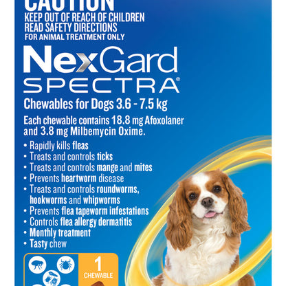 Nexgard Spectra Small Dogs 3.6-7.5kg