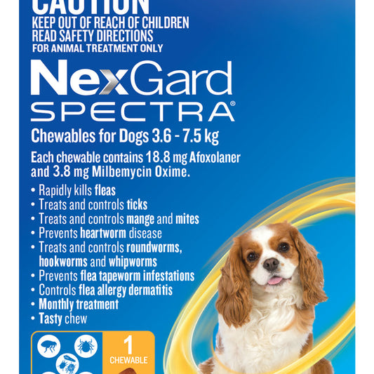 Nexgard Spectra Small Dogs 3.6-7.5kg