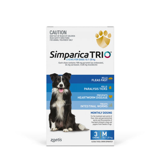 Simparica Trio Medium Dog 10.1-20kg