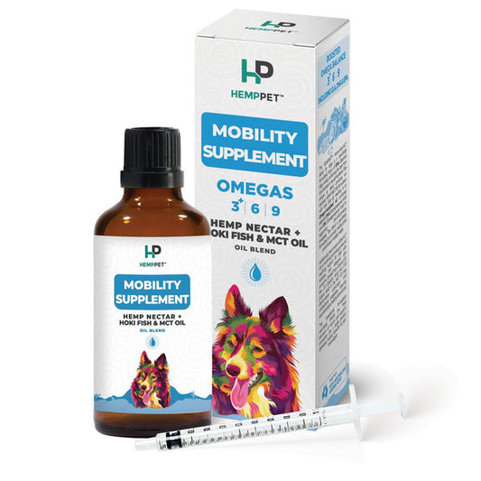 HempPet Mobility Suppliment Hoki Fish & Nectar & MCT Oil for Dogs 100ml